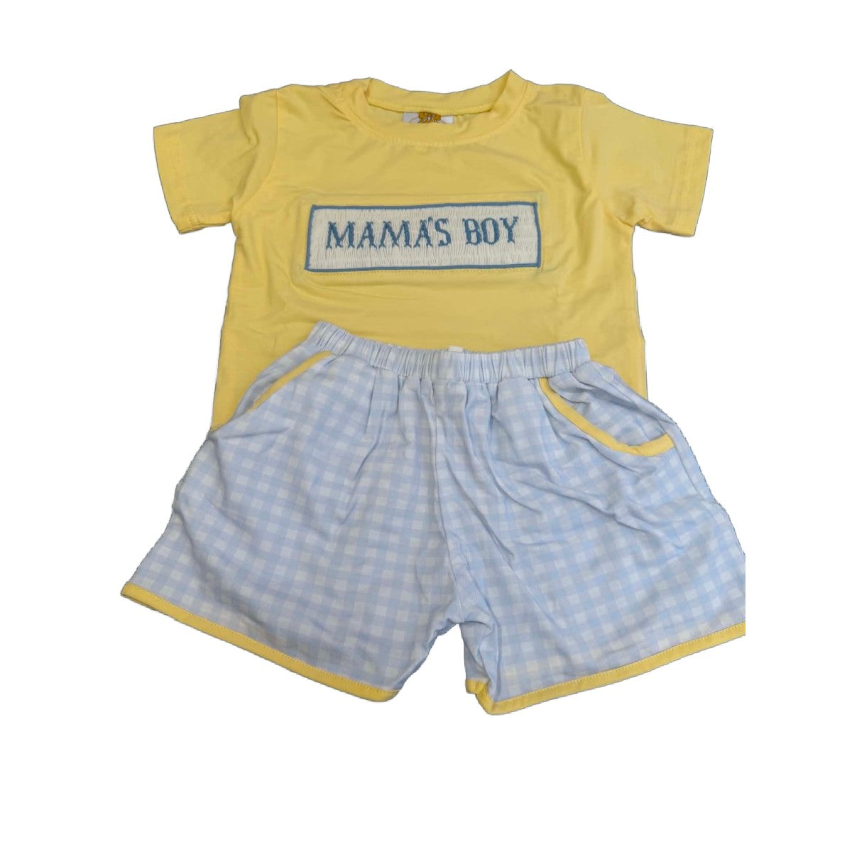 MAMAS BOY SMOCKED SHORT SET
