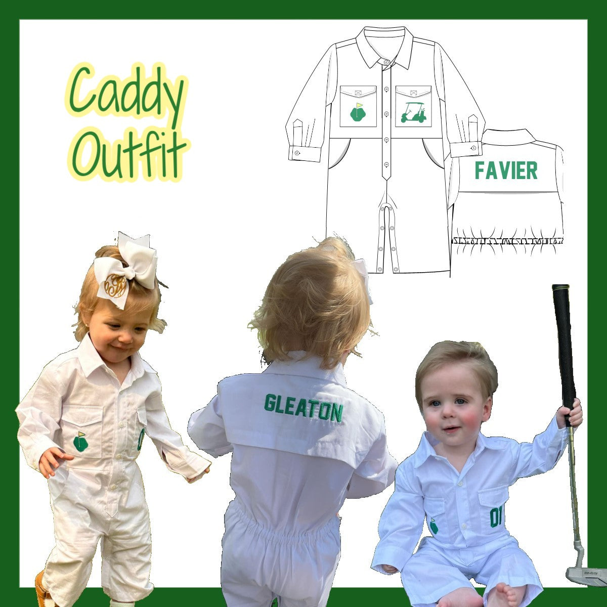 PO 104: GOLF CADDY OUTFIT, INCLUDES NAME