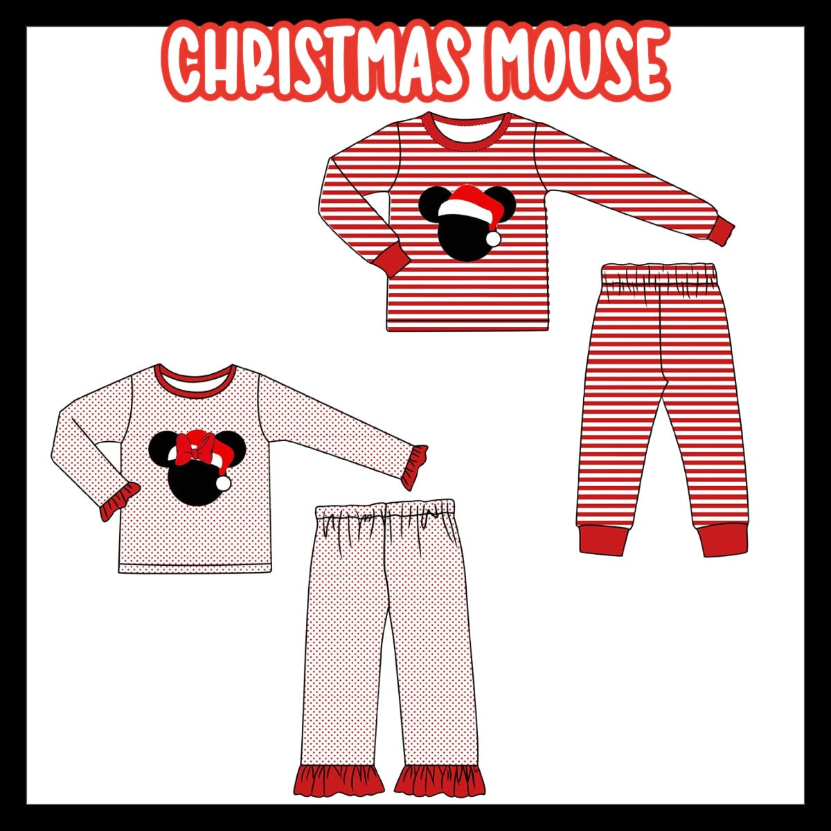 CHRISTMAS MOUSE APPLIQUE PJS-ETA NOV TO SSS.