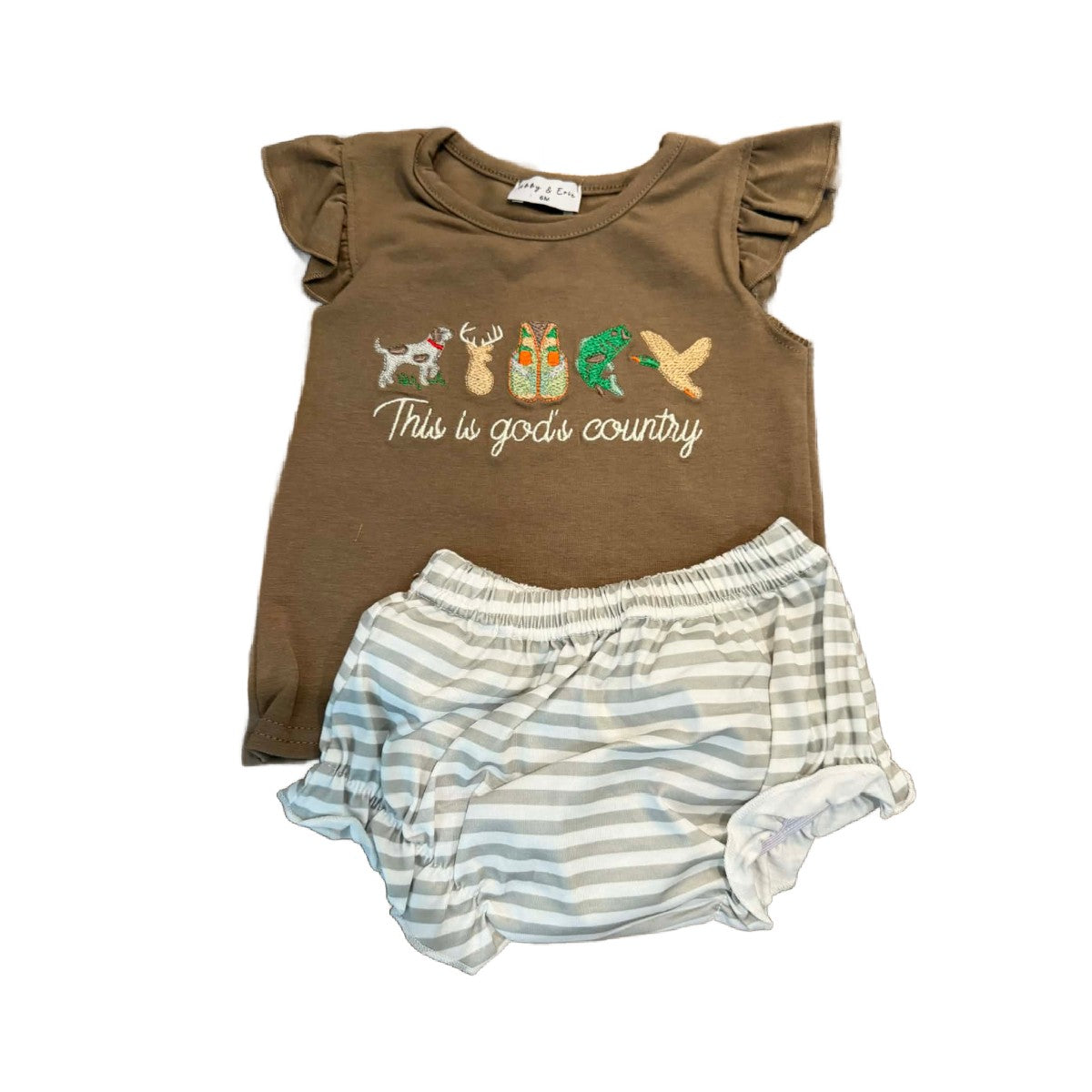 6M GIRLS THIS IS GODS COUNTRY DIAPER SET