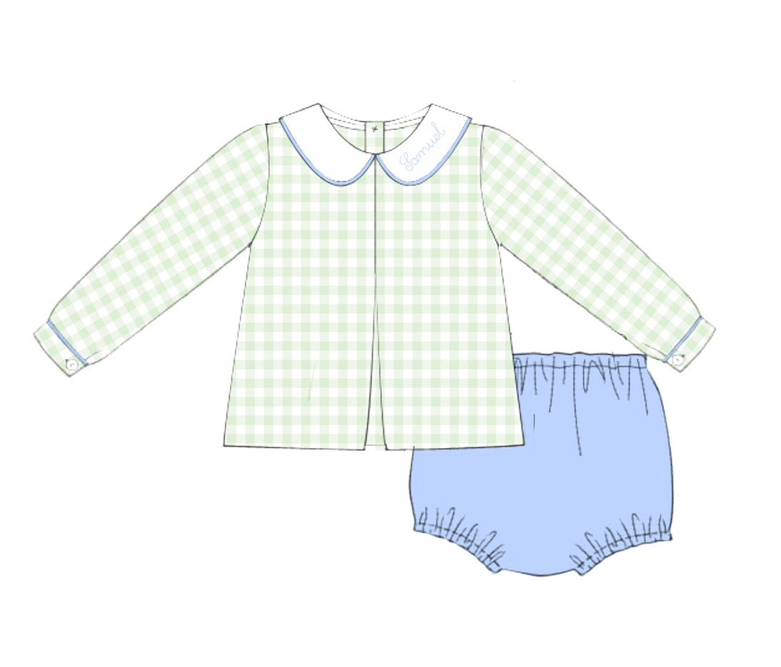 PO93 Pastel Floral & Gingham Diaper Set