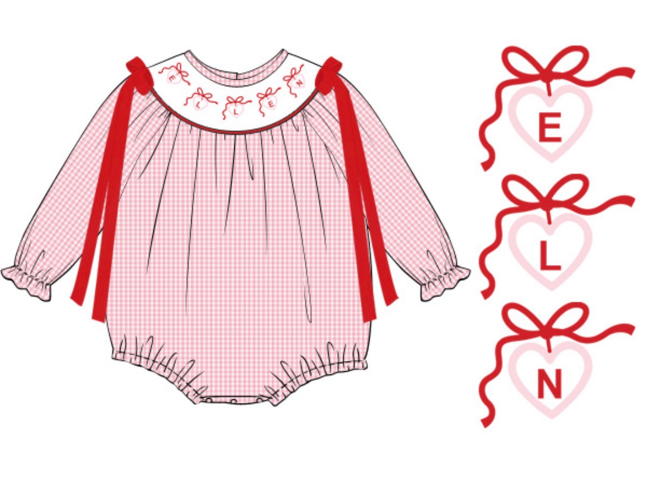 PO 108.5 Heart Name Smocks Bubble