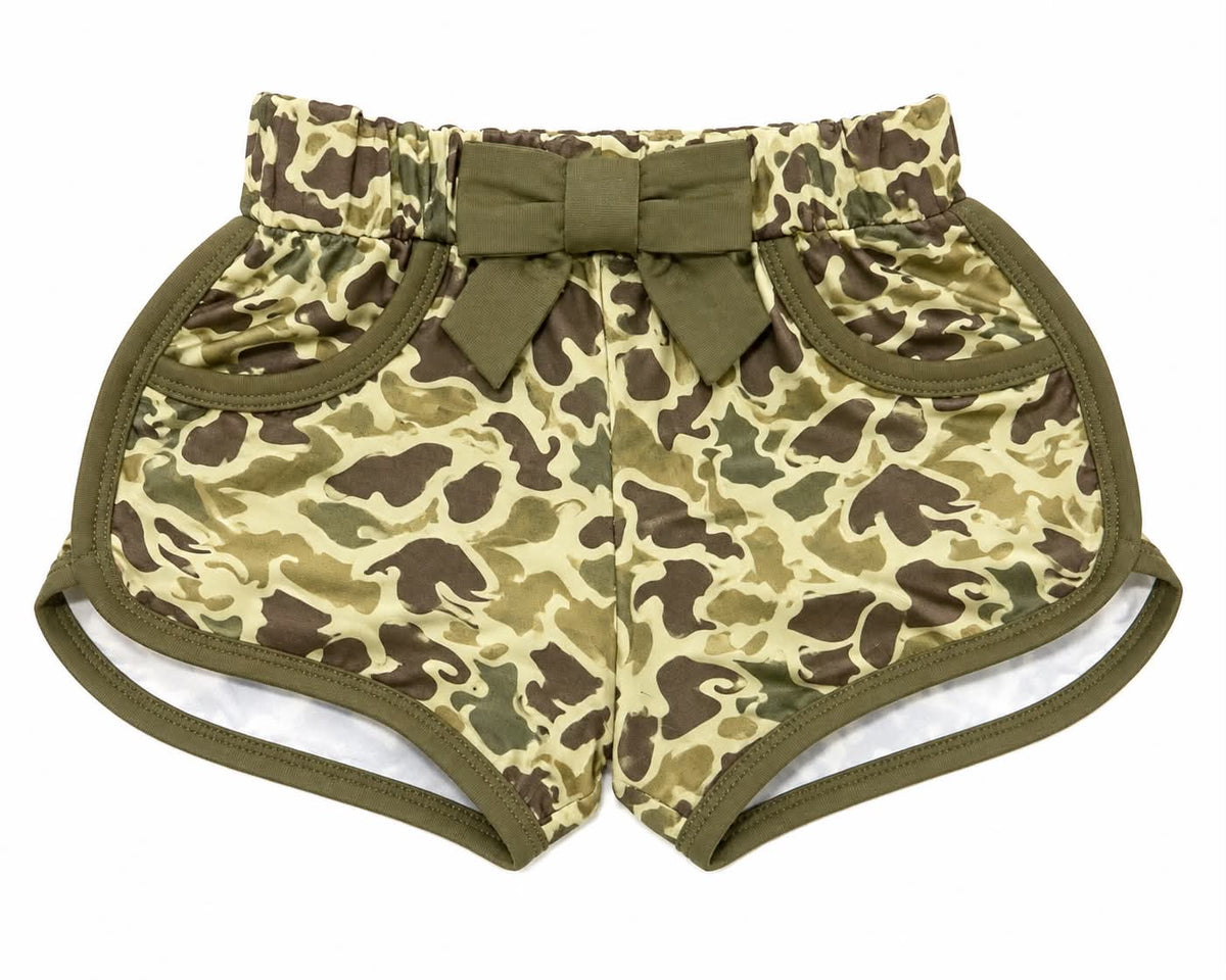 GIRLS OLD CAMO KNIT SHORTS