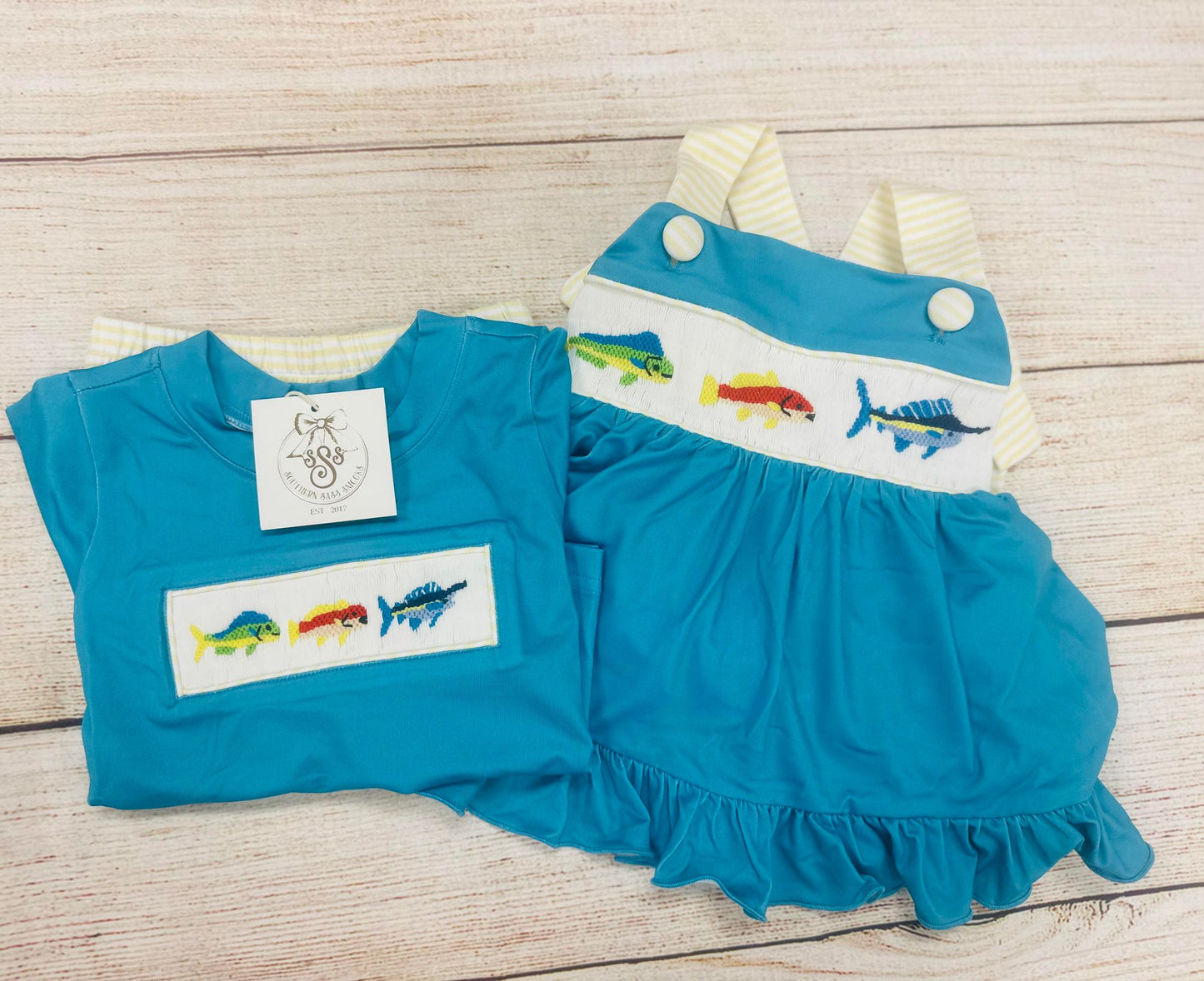 Offshore Smocked Fish Romper