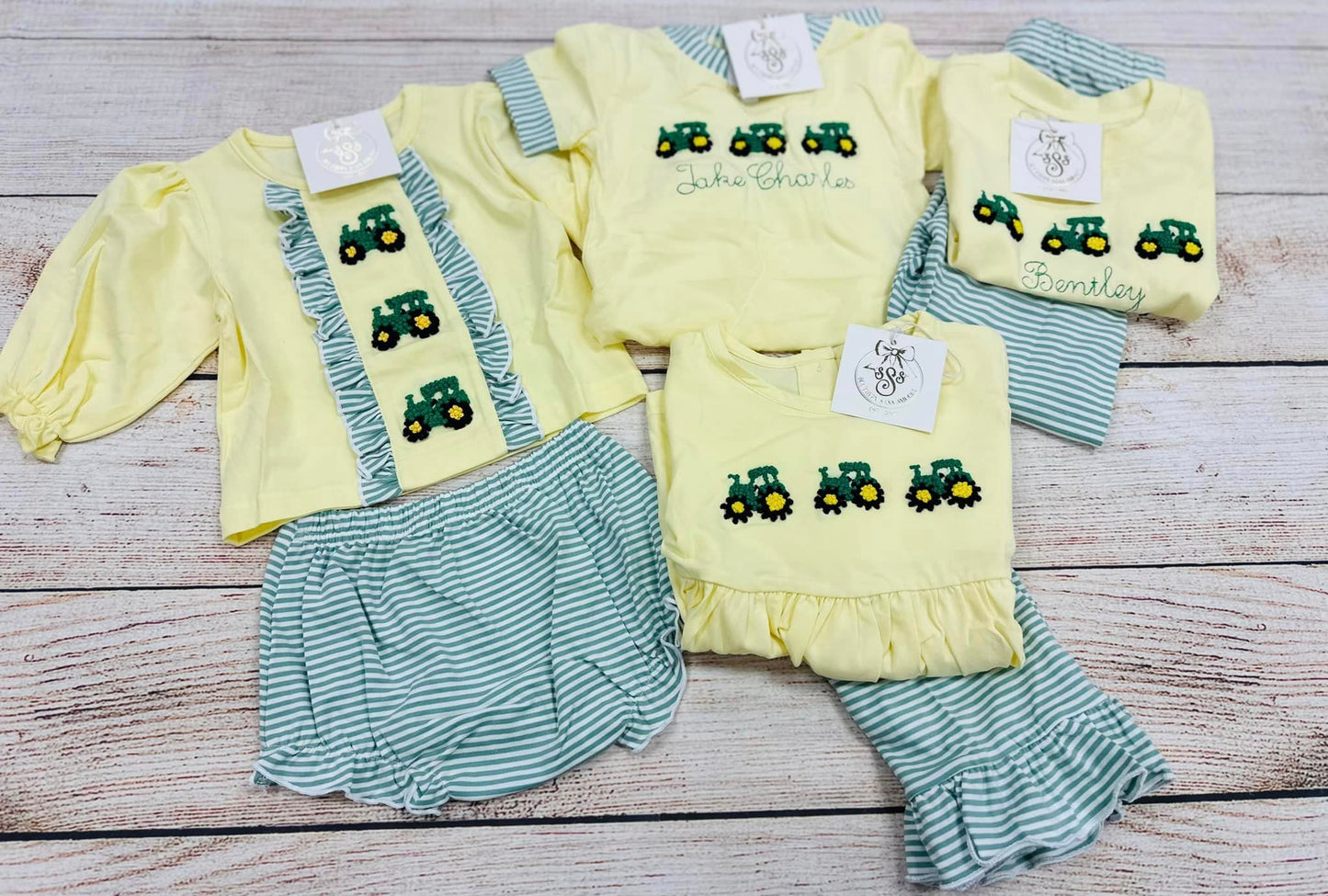3T FRENCH KNOT TRACTOR ROMPER (NO NAME)