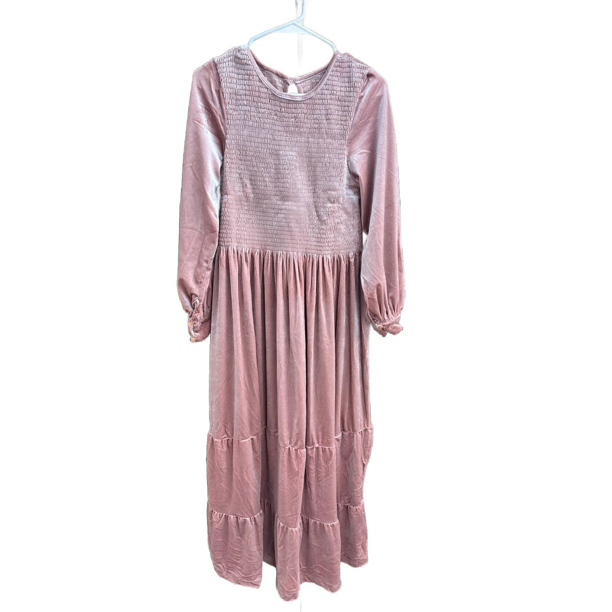 MOM PINK VELVET MAXI DRESS