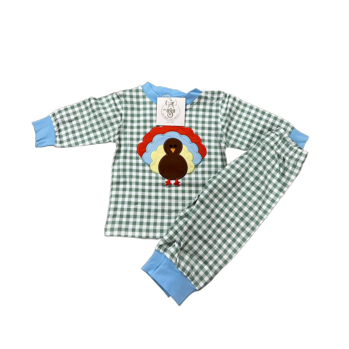 6M BOYS BLANK KNIT TURKEY PJS.