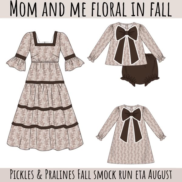SMOCK PREORDER| MOM AND ME FLORAL IN FALL eta END of AUGUST