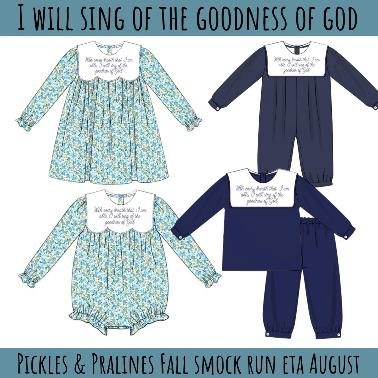 SMOCK PREORDER| I WILL SING OF THE GOODNESS OF GOD eta END of AUGUST