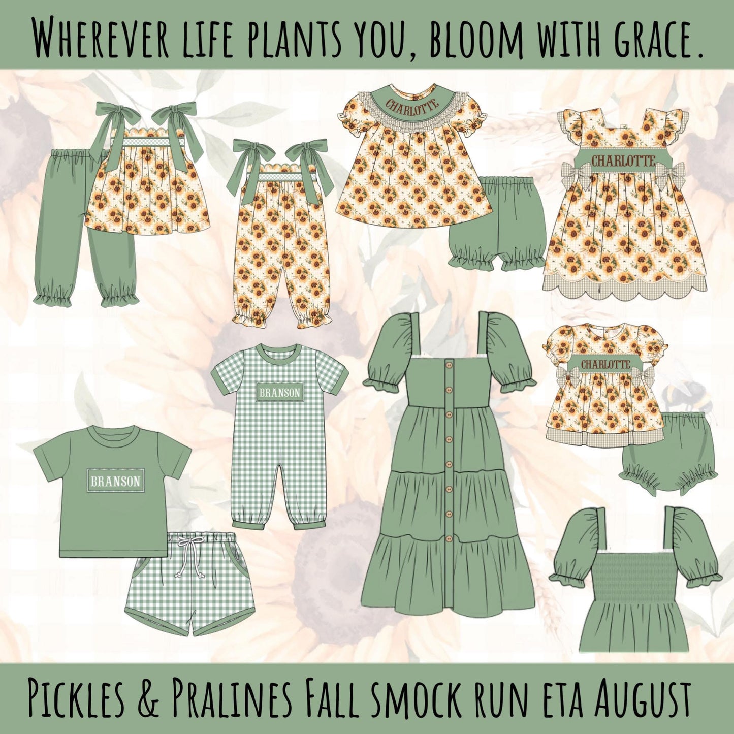 SMOCK PREORDER WHEREVER LIFE PLANTS YOU, BLOOM WITH GRACE| eta End of August