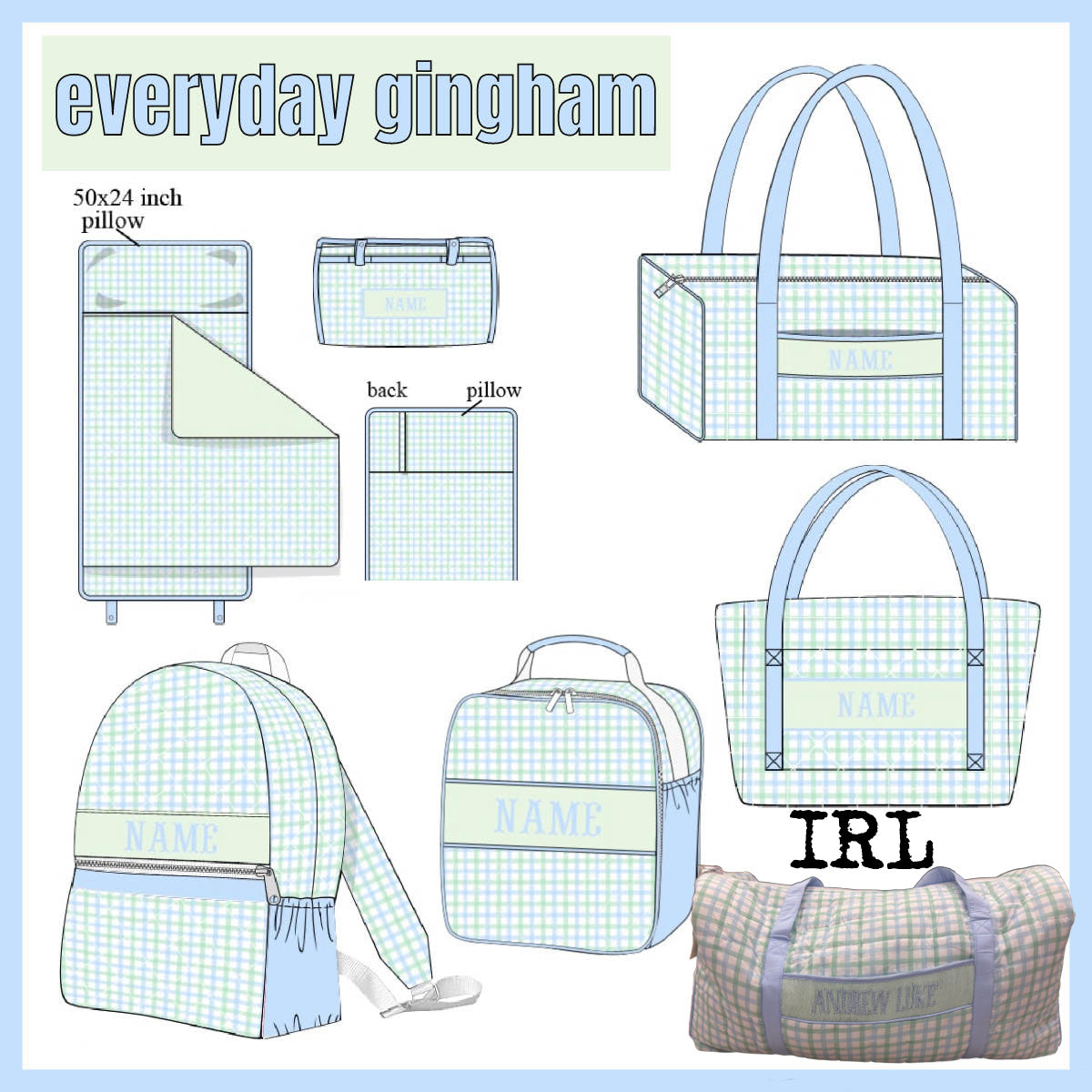 LUGGAGE PO:EVERYDAY GINGHAM COLLECTION (ETA TO SSS AUGUST)