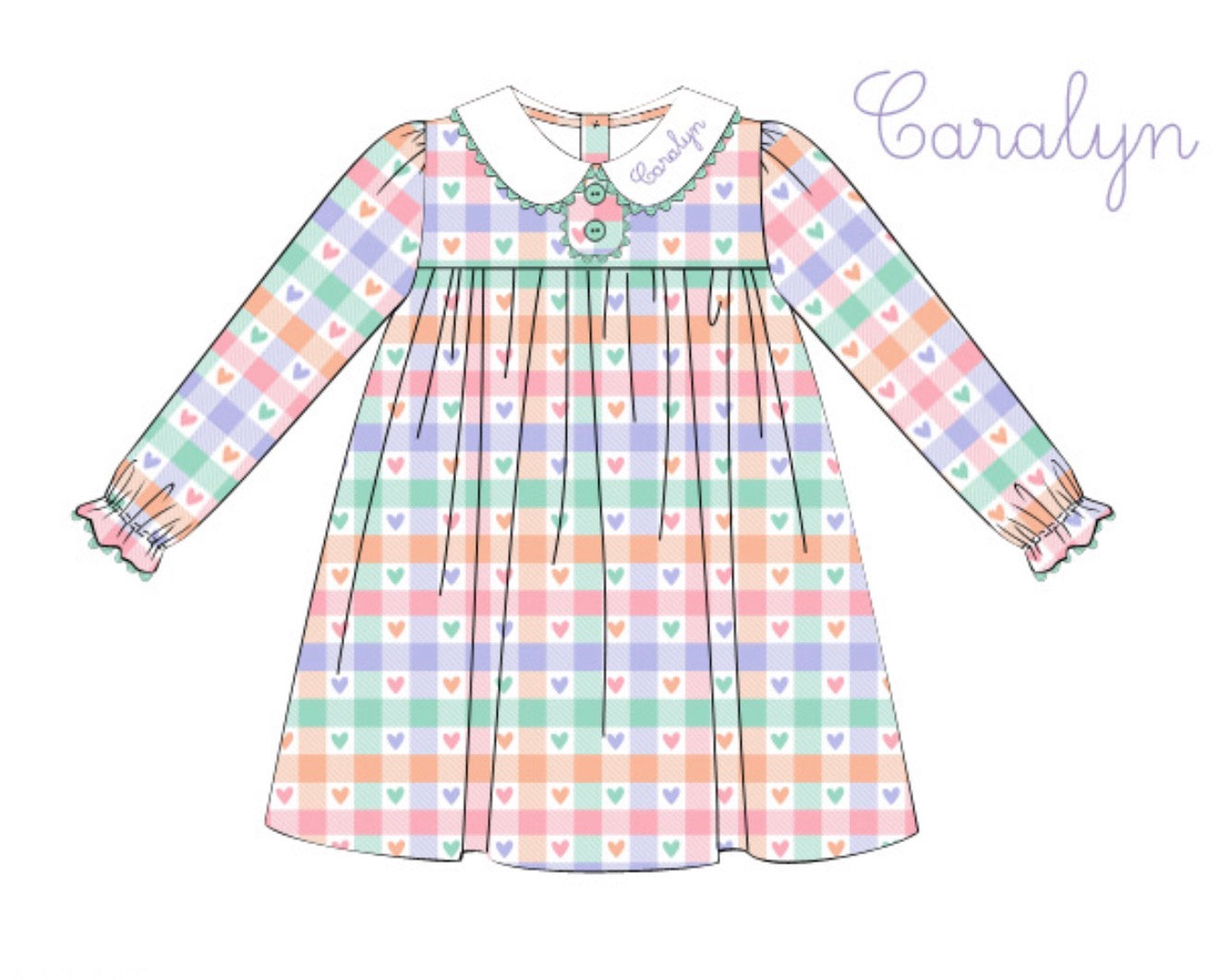 PO 108.5 Valentines Plaid & Planes Dress
