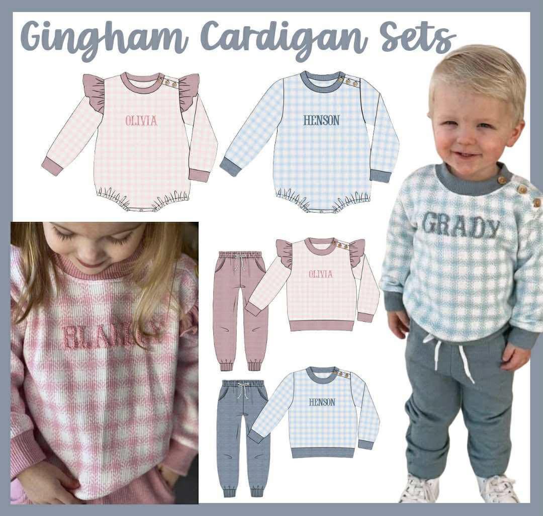 SGS: GINGHAM CARDIGAN COLLECTION, INCLUDES NAME