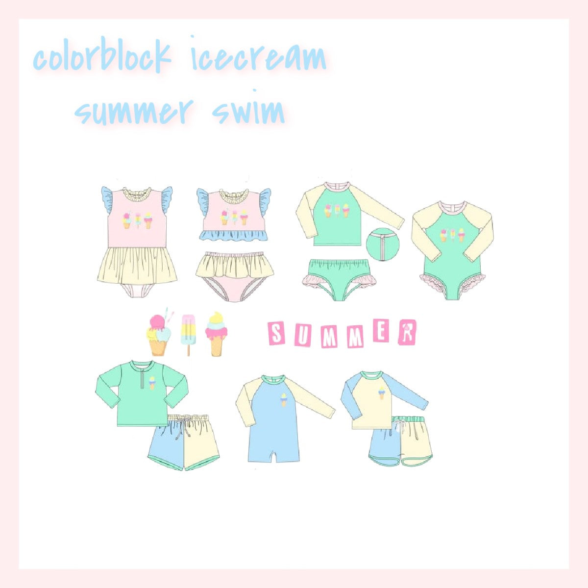 COLORBLOCK ICE CREAM SUMMER SWIM - ETA MARCH
