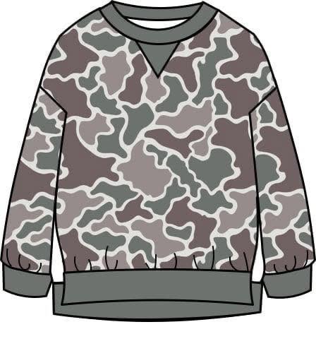 WS Oversized Camo Pullover Sweatshirts