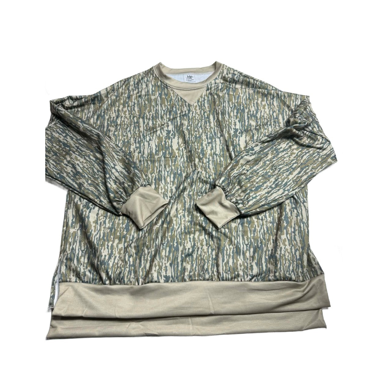 SMALL LADIES TREELAND CAMO OVERSIZED SHIRT