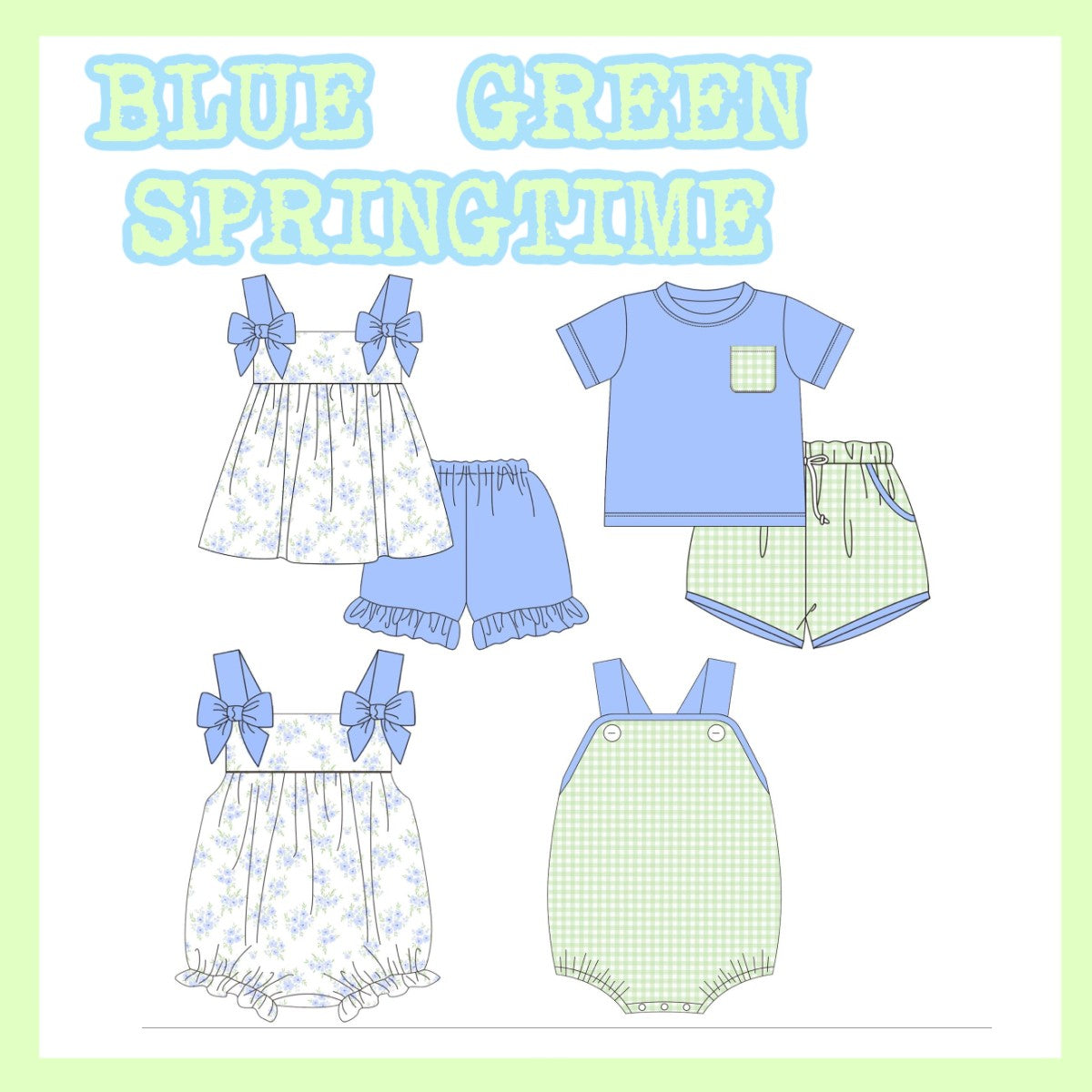 BLUE GREEN SPRINGTIME COLLECTION