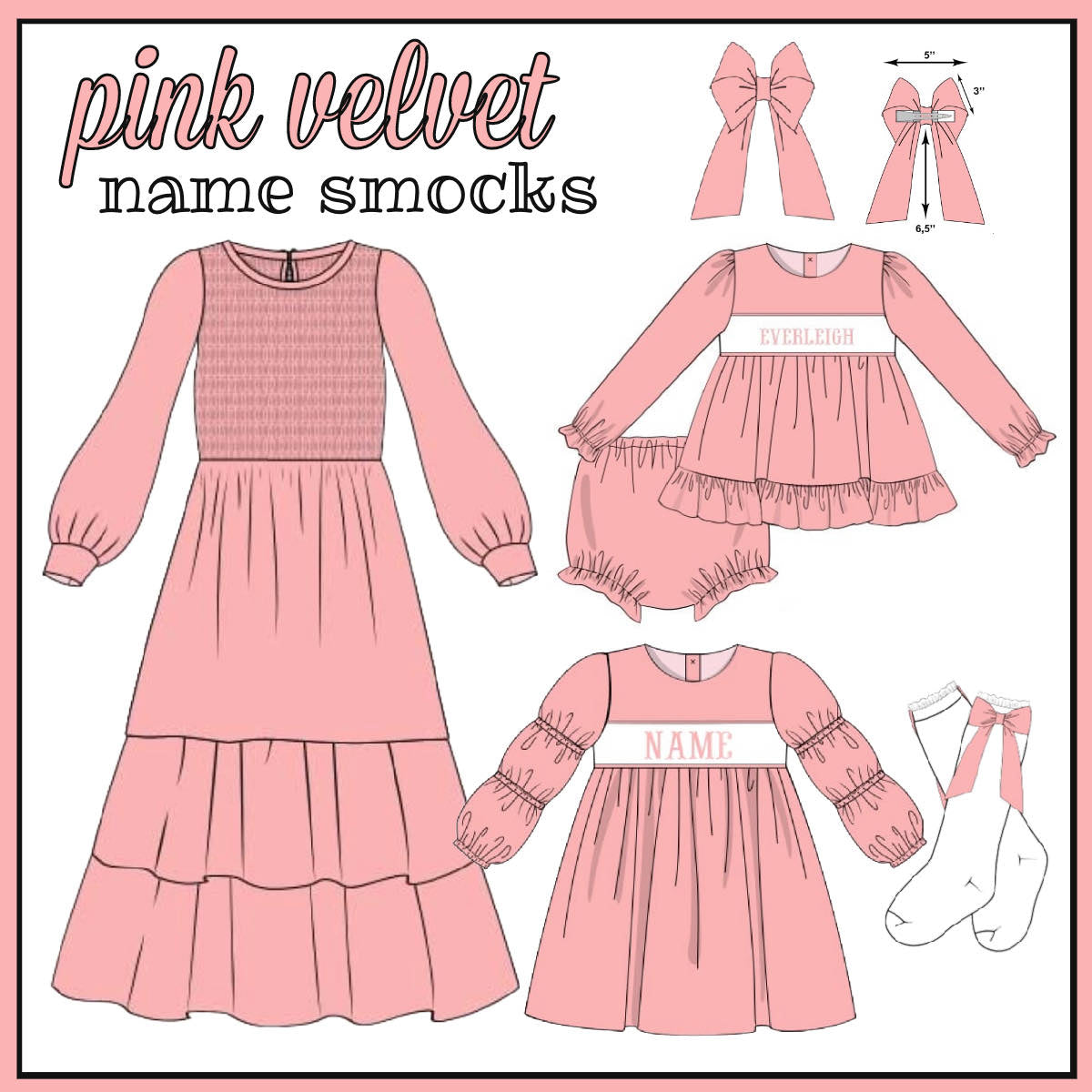 PINK VELVET HAIR BOW