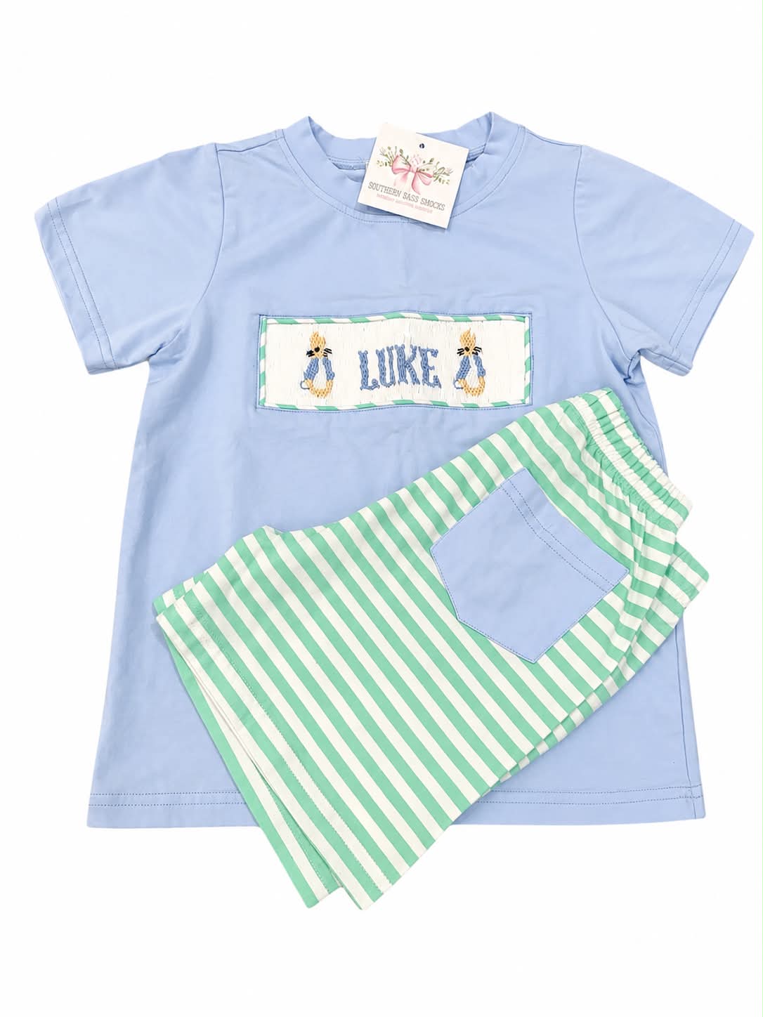 LUKE PETER RABBIT SMOCKED SHORT SET