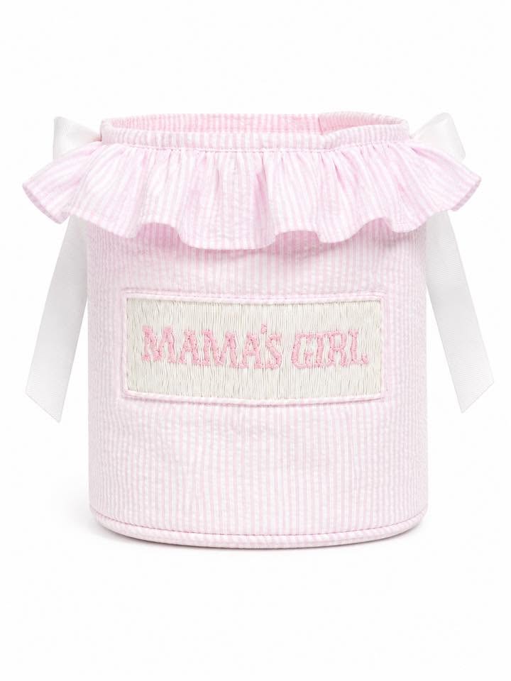 MAMAS GIRL PINK NAME SMOCK BASKET
