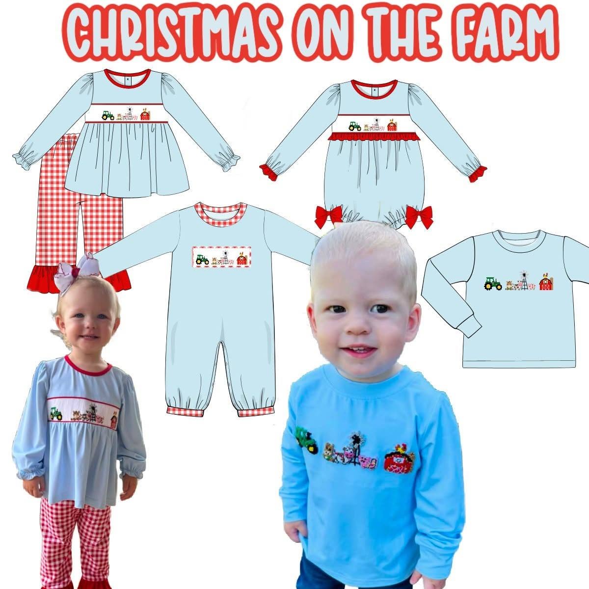 PO 108: CHRISTMAS FARM SMOCKED PANTS SET