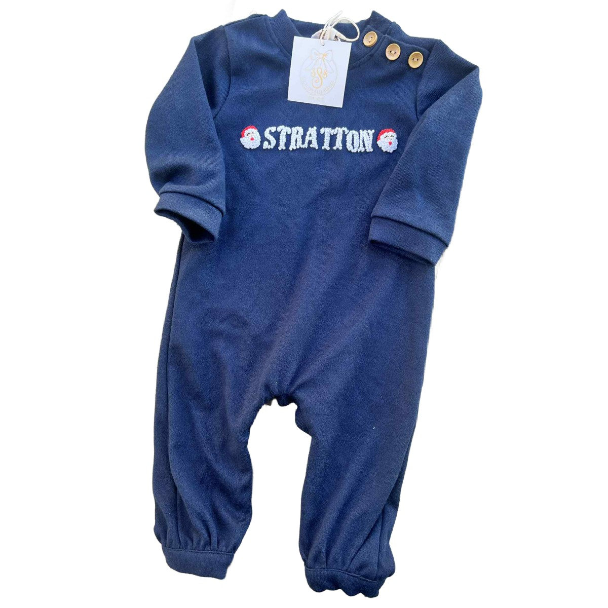 12M STRATTON SWEATER SANTA ROMPER
