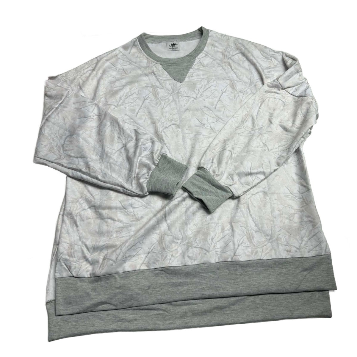 LADIES WHITE CAMO OVERSIZED SHIRT