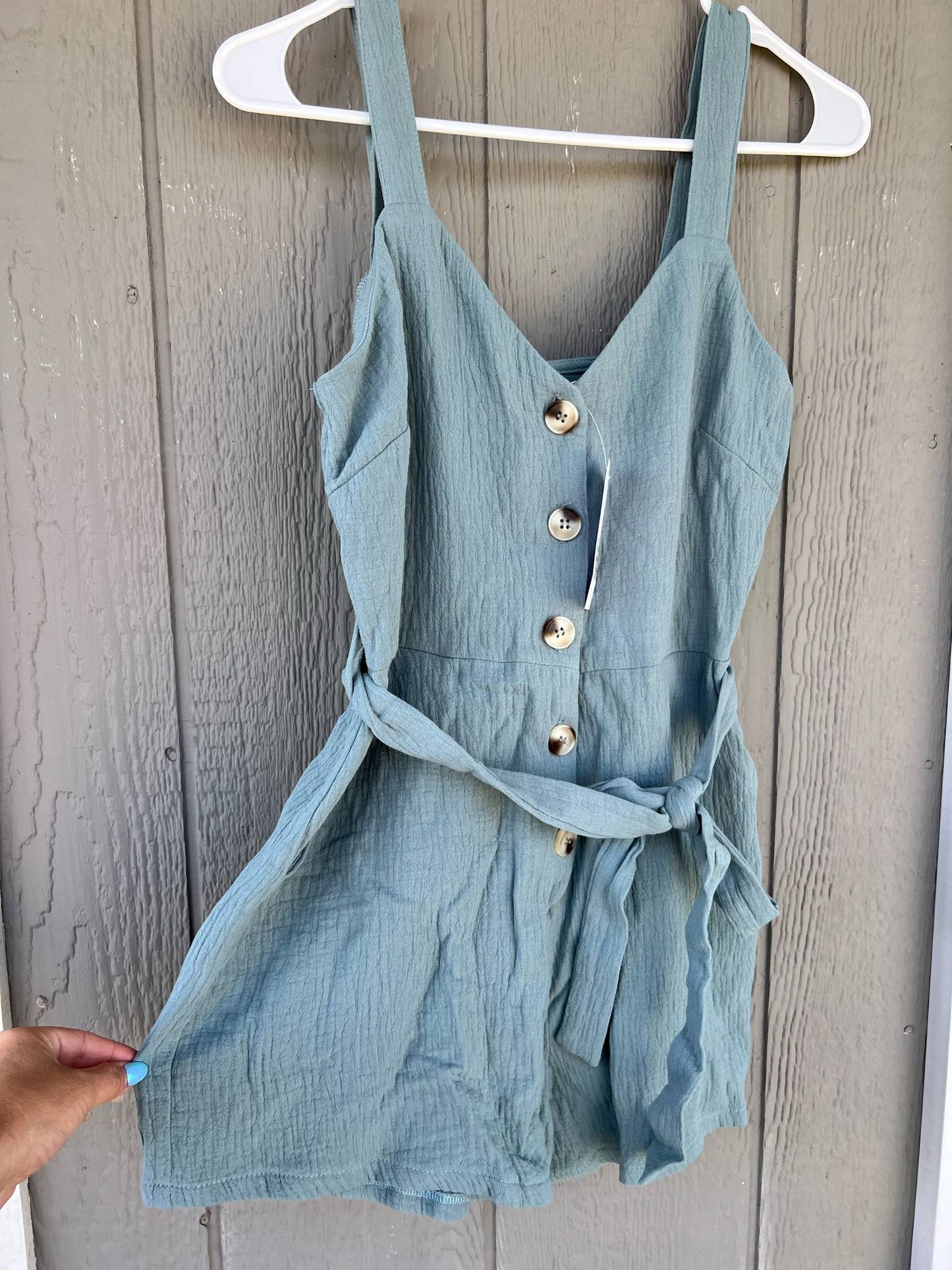 FELDER GREEN ROMPER WITH POCKETS
