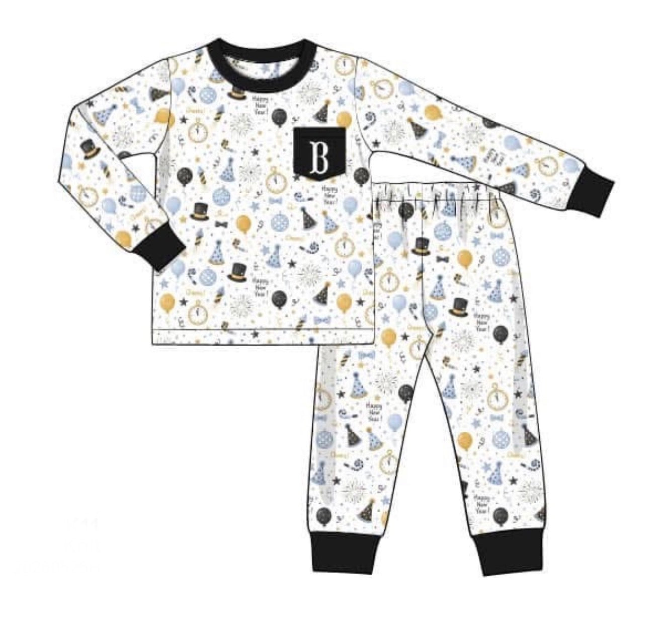 PO93 New Years Fun Pajamas Boy Set