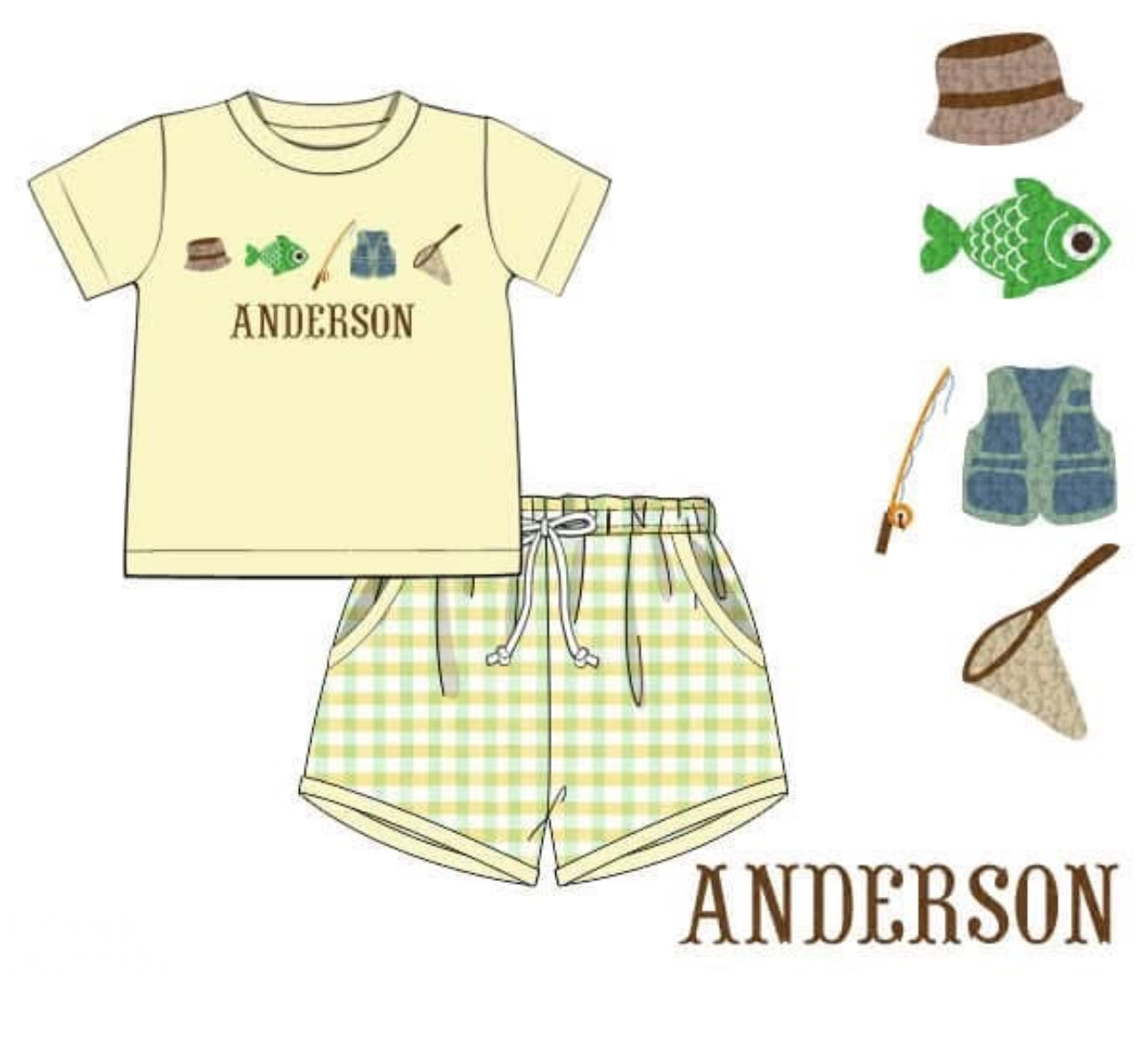 PO 103.5 For the Boys - Gone Fishing Short Set
