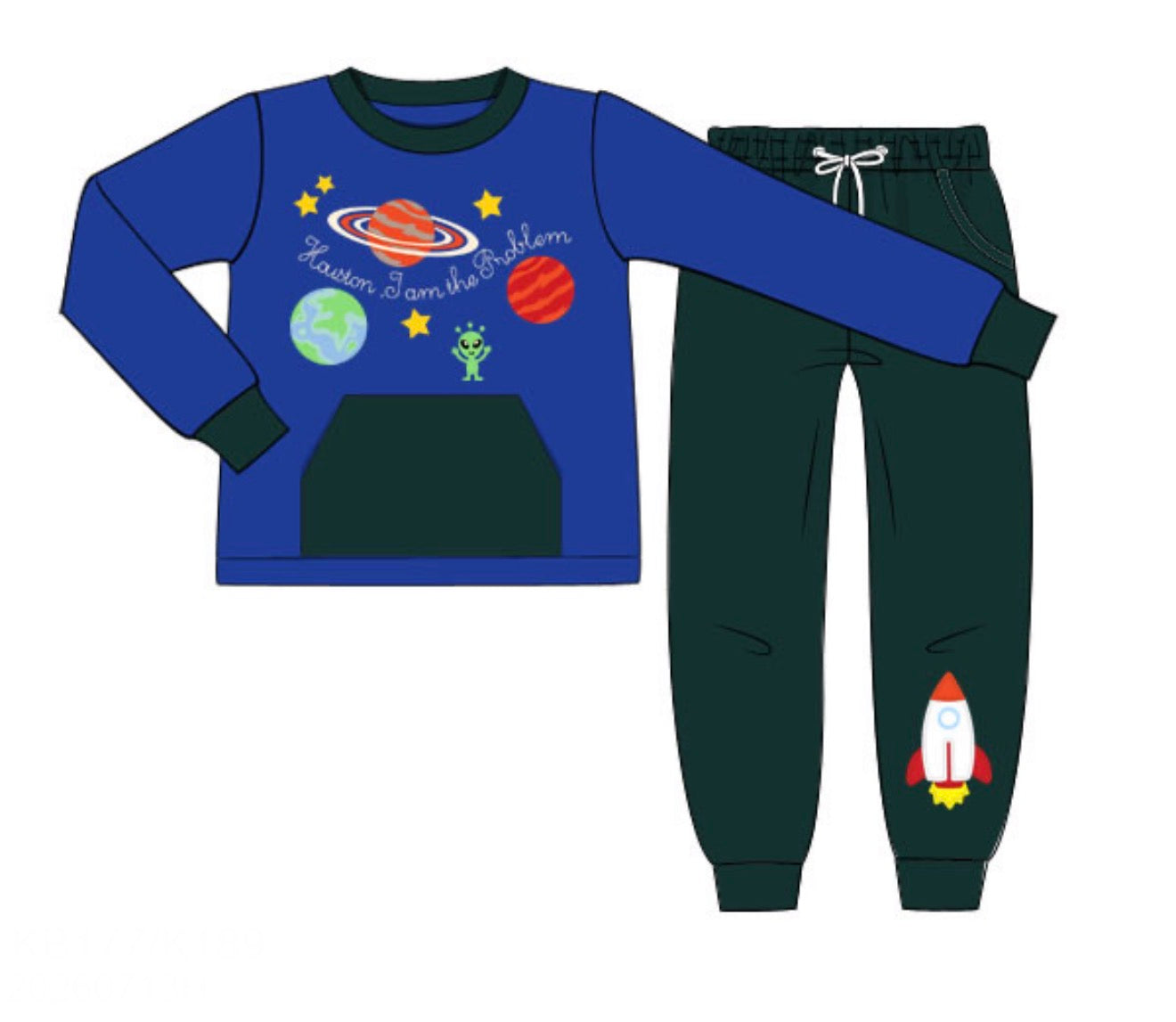 PO 108.5 To the Moon and Back Boy Pant Set
