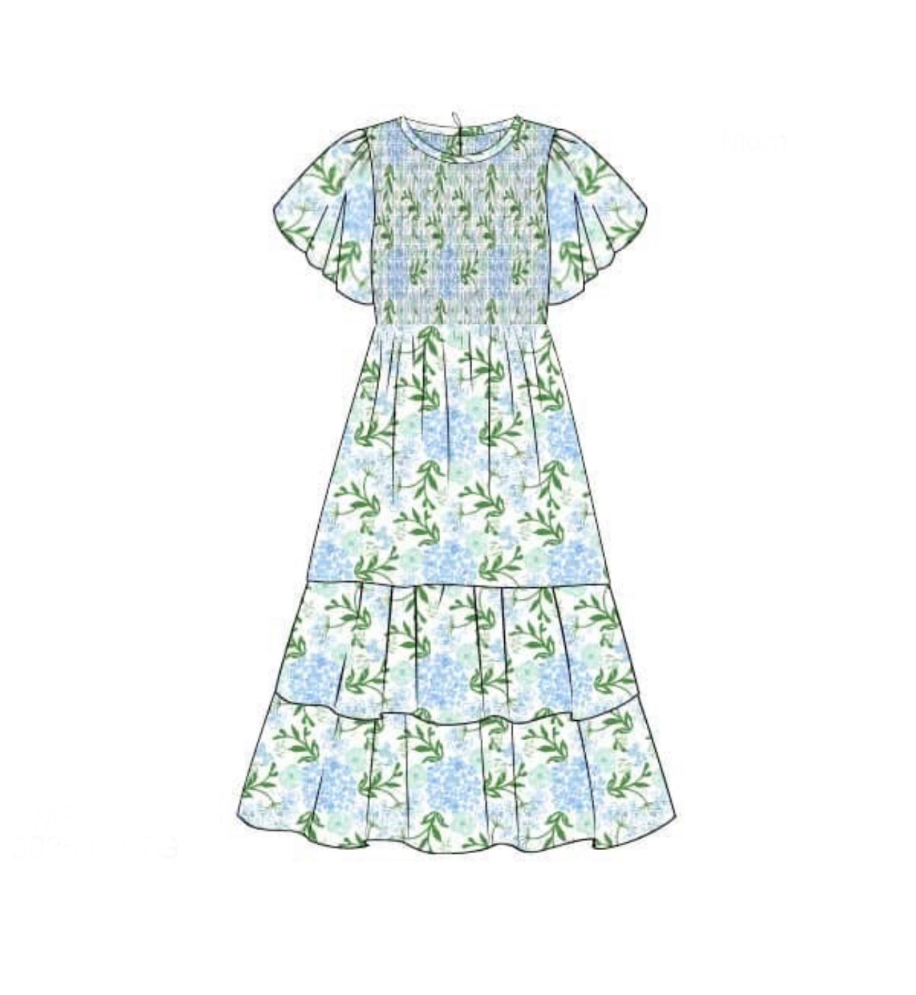 PO 103.5 Hallie's Hydrangeas Adult Dress