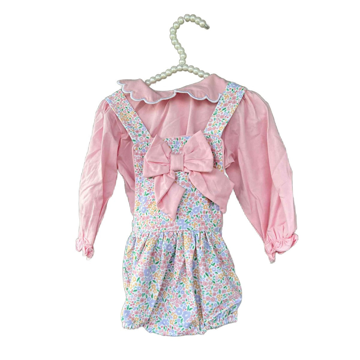 18M LONG SLEEVE BIG BOW FLORAL SET
