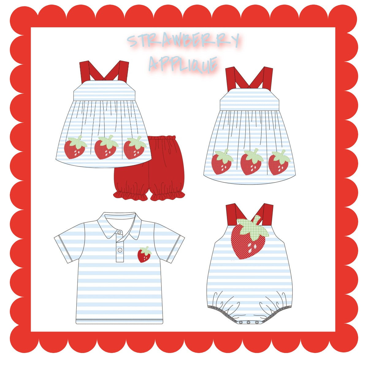 STRAWBERRY APPLIQUE COLLECTION (ETA MARCH)
