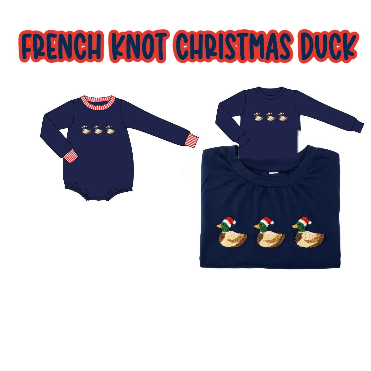 PO 108: CHRISTMAS DUCK FRENCH KNOT SHIRT