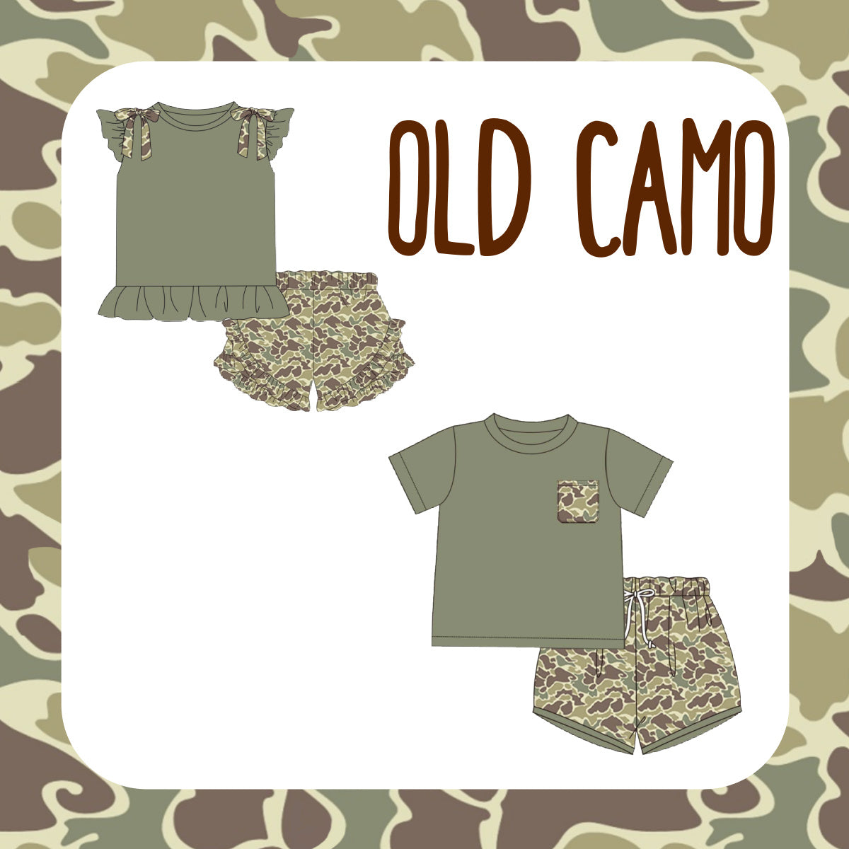 BOYS OLD CAMO SHORT SET (ETA TO SSS AUGUST)