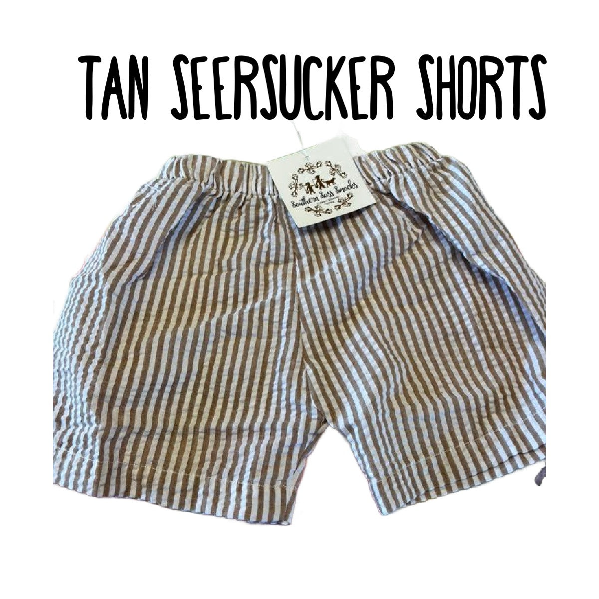TAN SEERSUCKER SHORTS