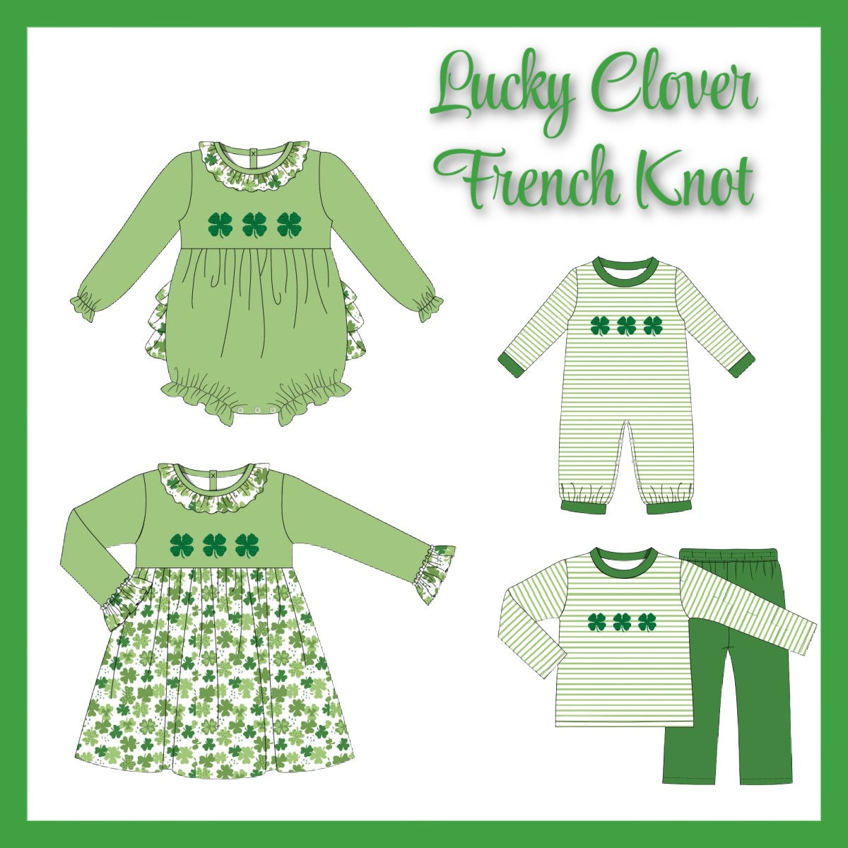 GREEN CLOVER FRENCH KNOT- ETA JAN
