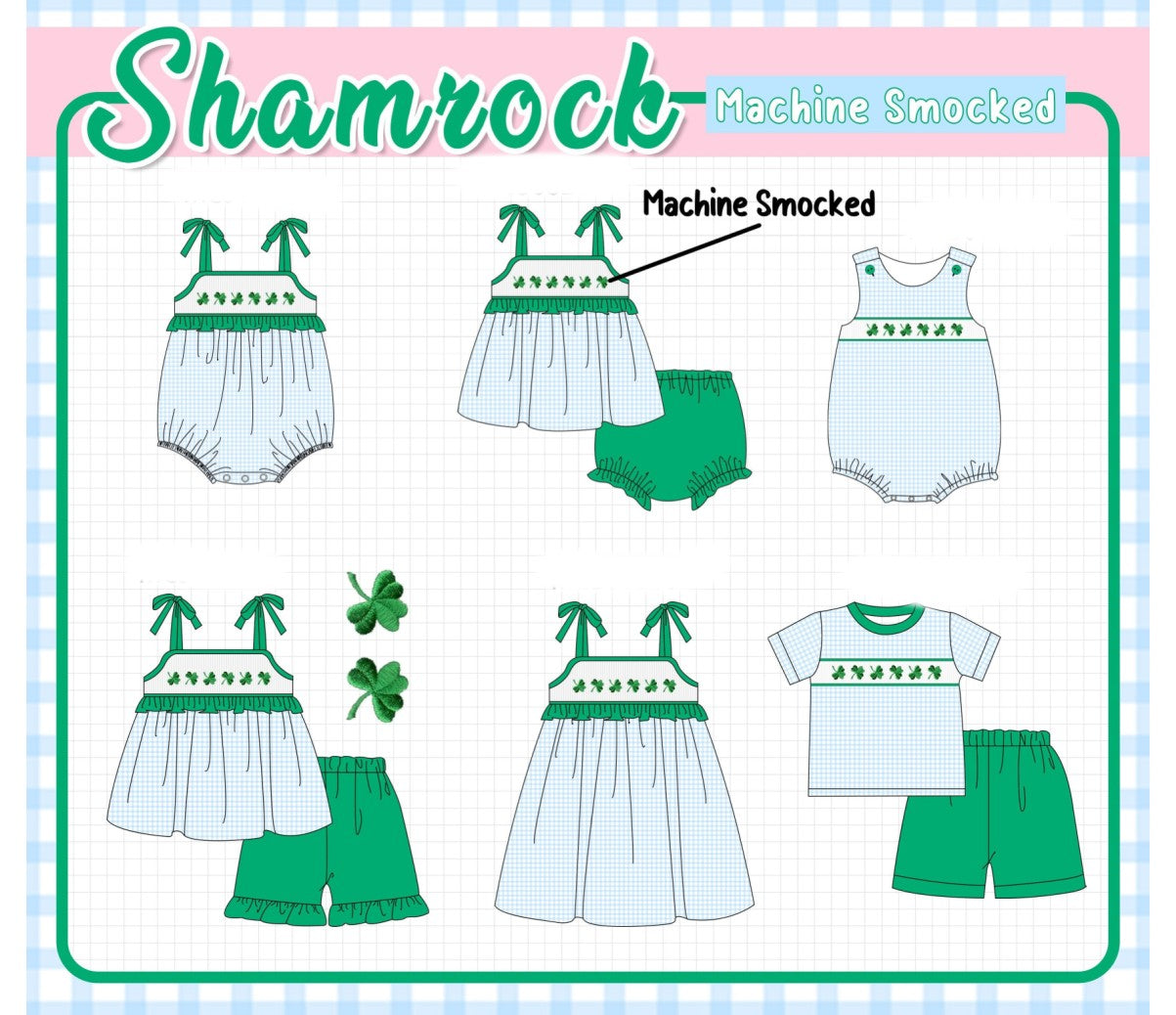 Green clover smocked collection-ETA JAN