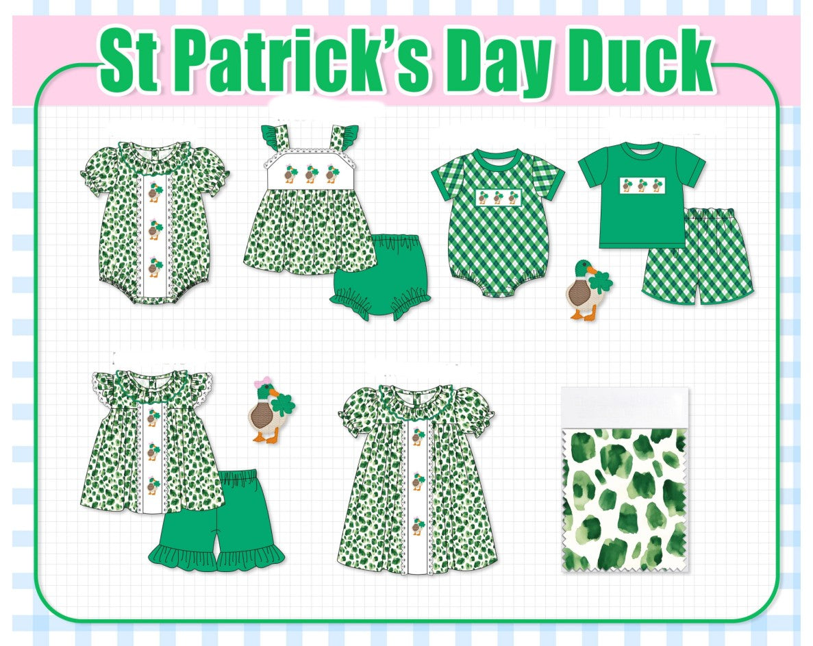 Green duck clover embroidery collection-ETA JAN