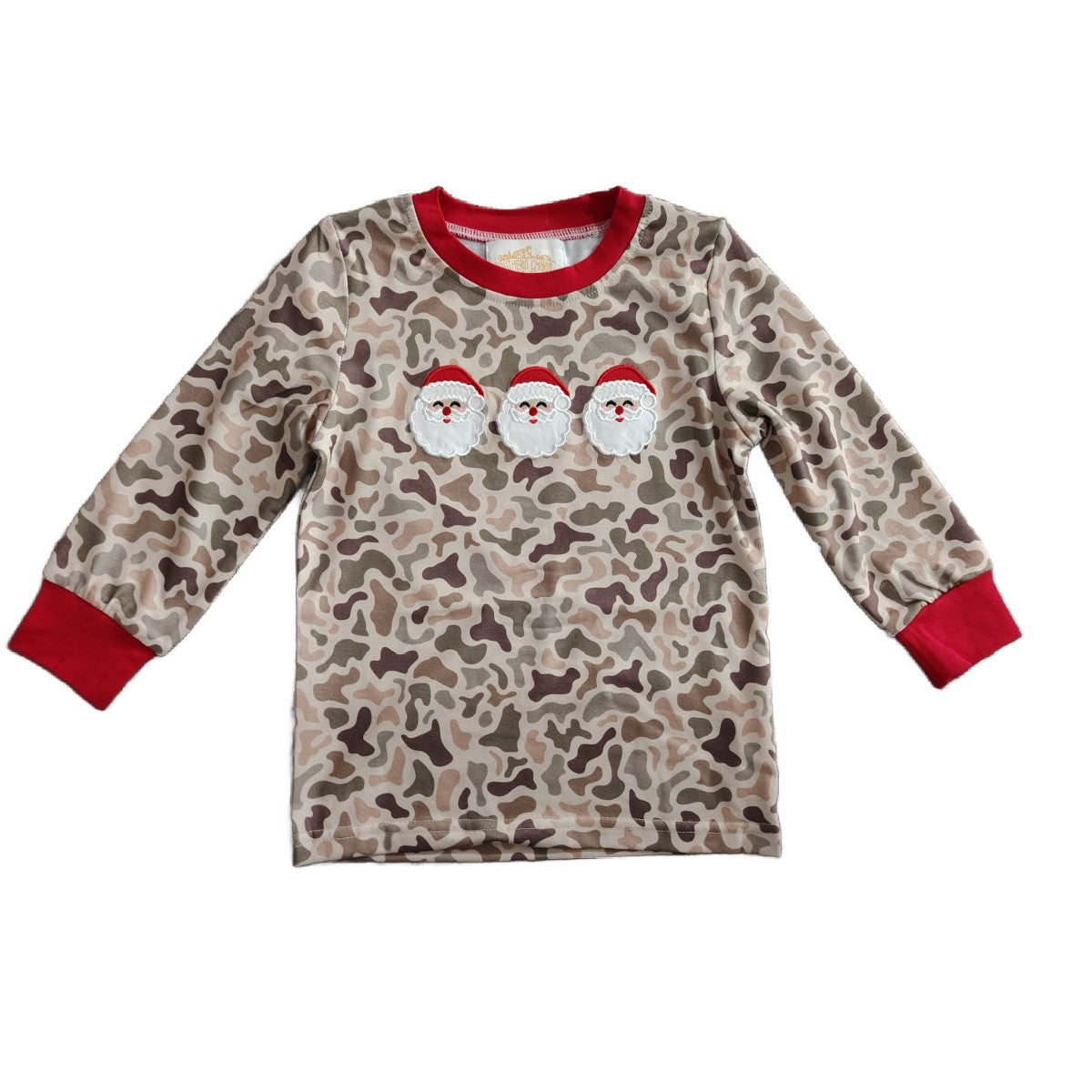 0/3M CAMO SANTA HEAD APPLIQUE SHIRT