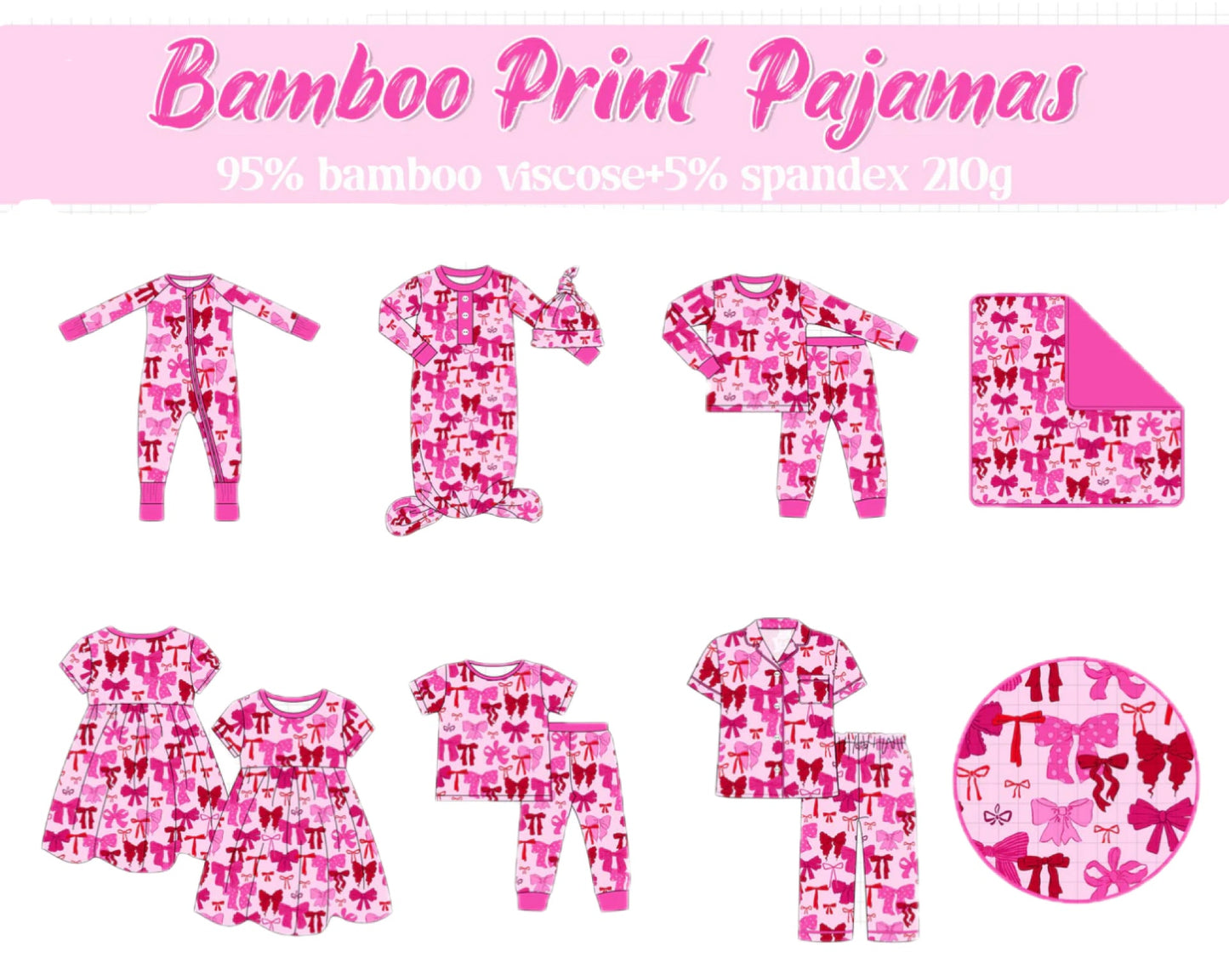 Pink Bow Bamboo PJ Collection - ETA OCTOBER