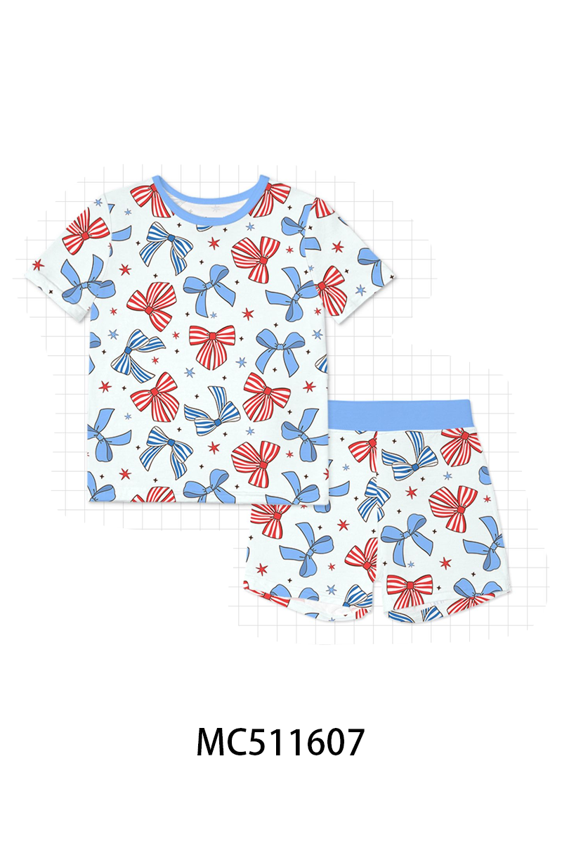 PATRIOTIC BOW BAMBOO PJS COLLECTION - ETA MAY