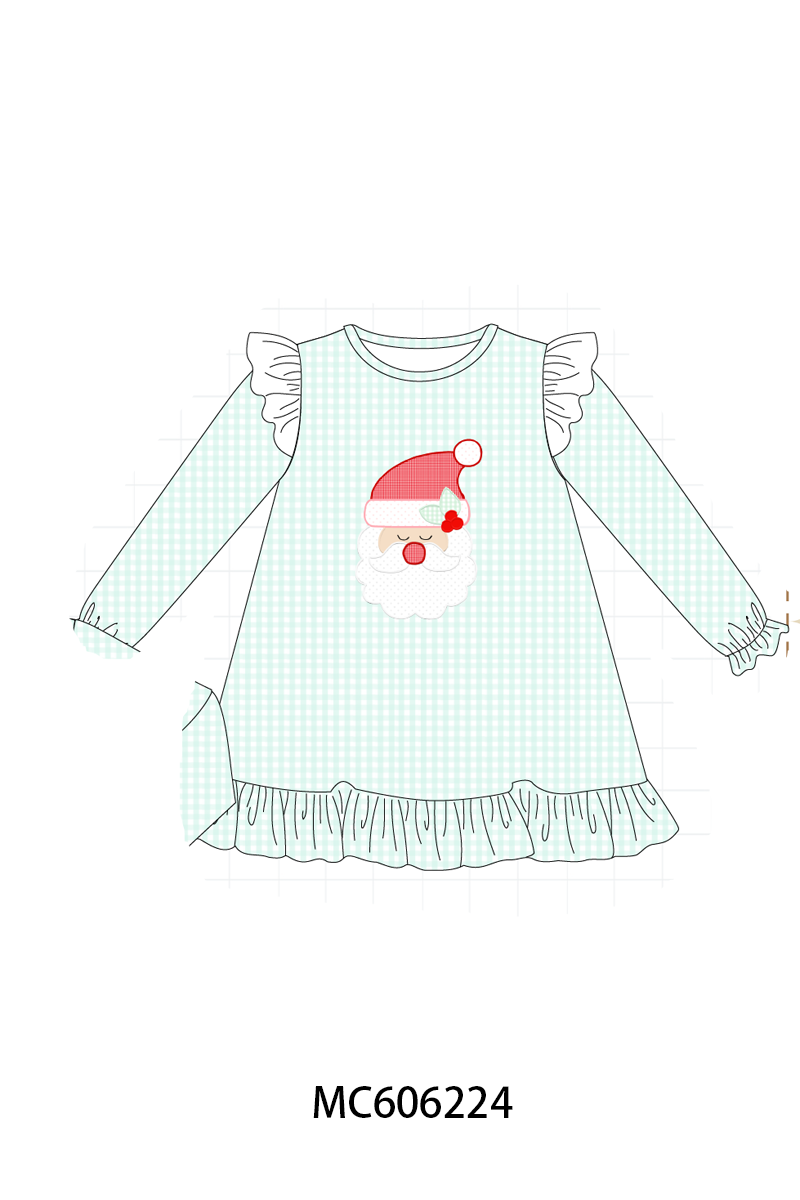 PO95 Mint christmas santa claus applique gingham collection