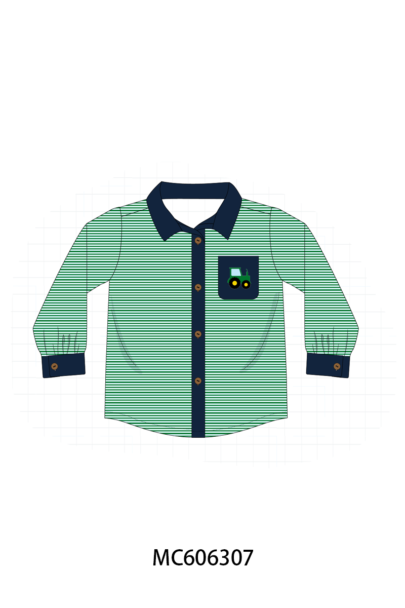 PO95 Navy tractor embroidery stripe collection