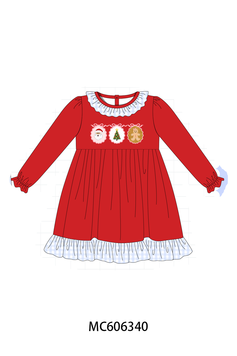 PO95 Red christmas santa tree gingerbread applique collection
