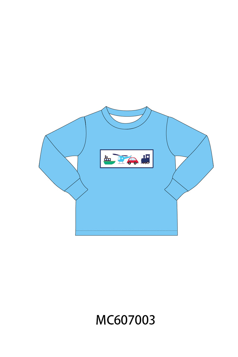 BLUE PLAID VEHICLE EMBROIDERY (ETA EARLY JAN)