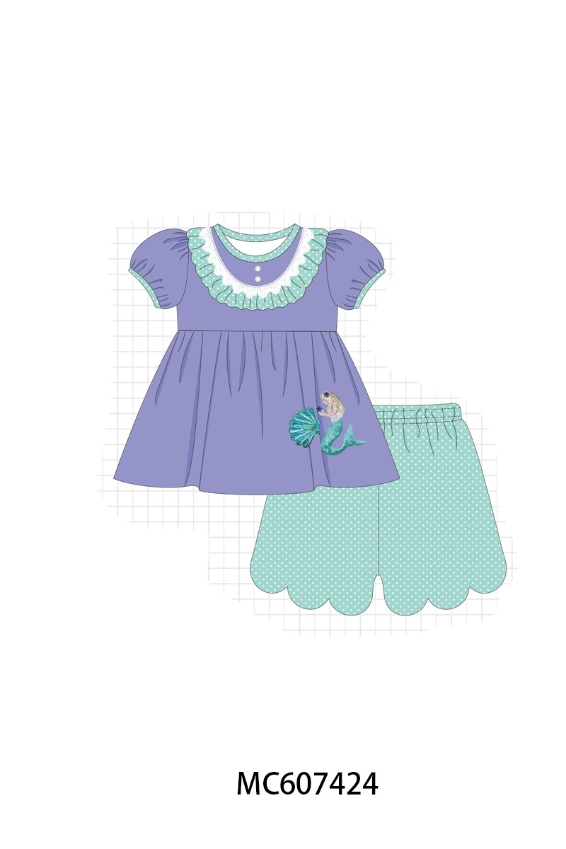 PO99 Purple mermaid sequin embroidery collection