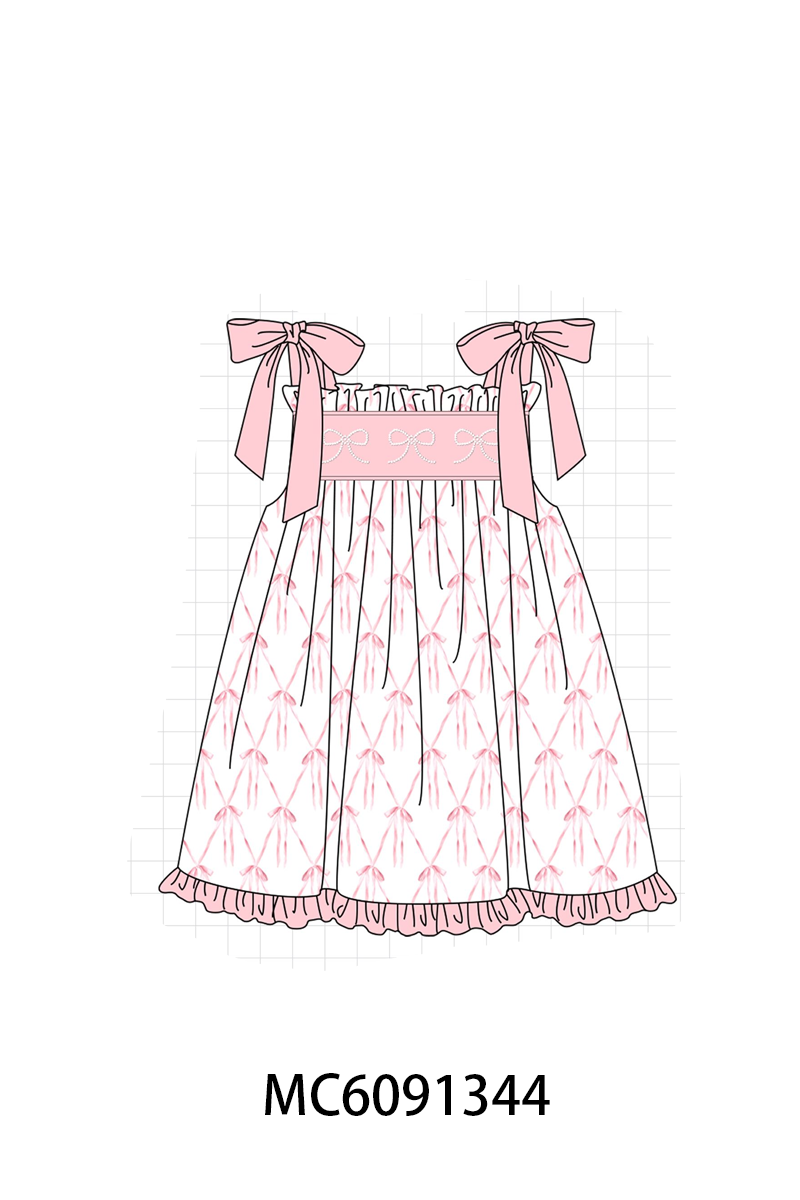 PINK BOWS EMBRODIERY-ETA APRIL