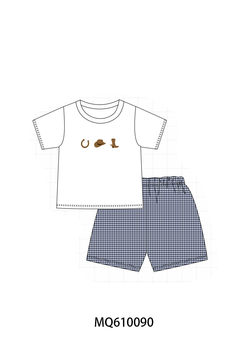NAVY GINGHAM COWBOY-ETA MAY